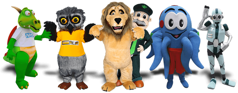 Collection of Frenzy Creative's mascot costumes
