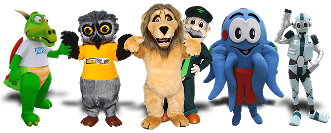 Collection of Frenzy Creative's mascot costumes