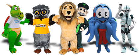 Collection of Frenzy Creative's mascot costumes