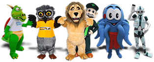 Collection of Frenzy Creative's mascot costumes